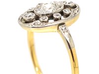 Early 20th Century 18ct Gold & Platinum, Oval Cluster Ring set with Diamonds