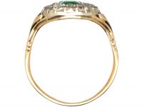 Georgian Emerald & Diamond Cluster Ring