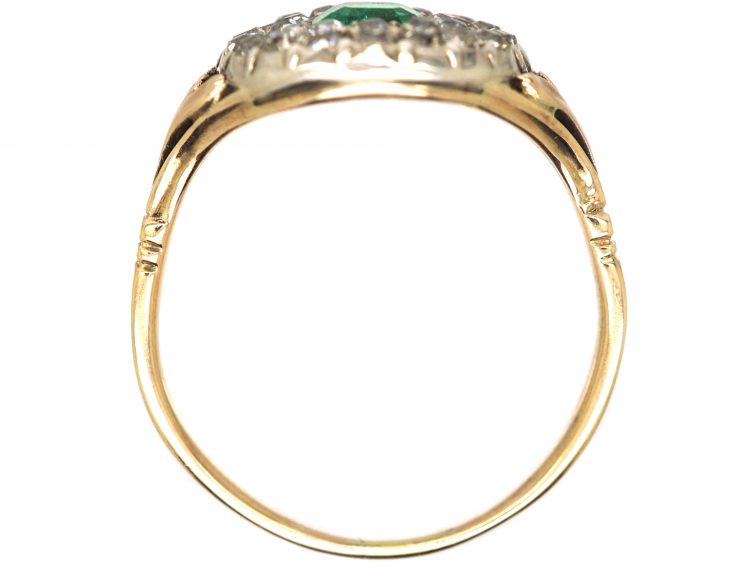 Georgian Emerald & Diamond Cluster Ring