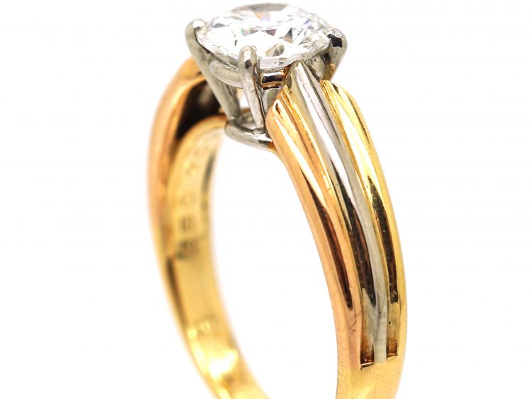 18ct Gold Trinity Solitaire Ring set with a 1.30 Carat Diamond by Cartier