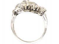 Retro 18ct White Gold & Platinum, Diamond Tassel Ring