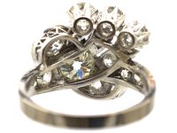 Retro 18ct White Gold & Platinum, Diamond Tassel Ring