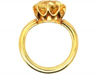 Retro 18ct Gold Ring set with a Large Yellow Sapphire