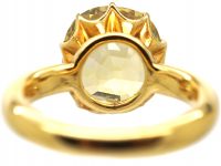 Retro 18ct Gold Ring set with a Large Yellow Sapphire
