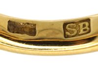 Retro 18ct Gold Ring set with a Large Yellow Sapphire