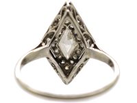 Art Deco Platinum & Diamond Marquise Ring