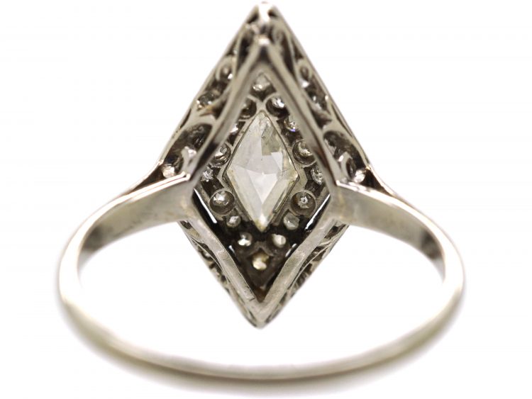 Art Deco Platinum & Diamond Marquise Ring