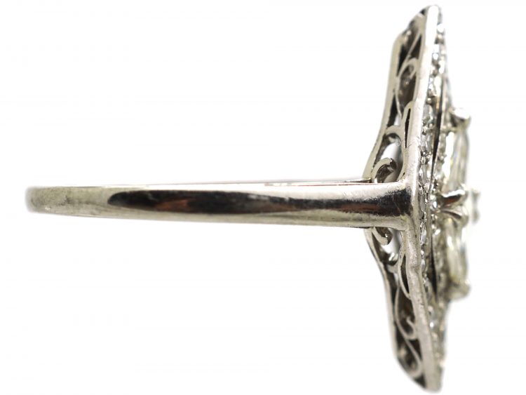 Art Deco Platinum & Diamond Marquise Ring
