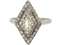 Art Deco Platinum & Diamond Marquise Ring