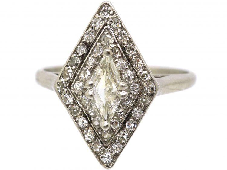 Art Deco Platinum & Diamond Marquise Ring