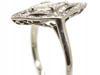 Art Deco Platinum & Diamond Marquise Ring