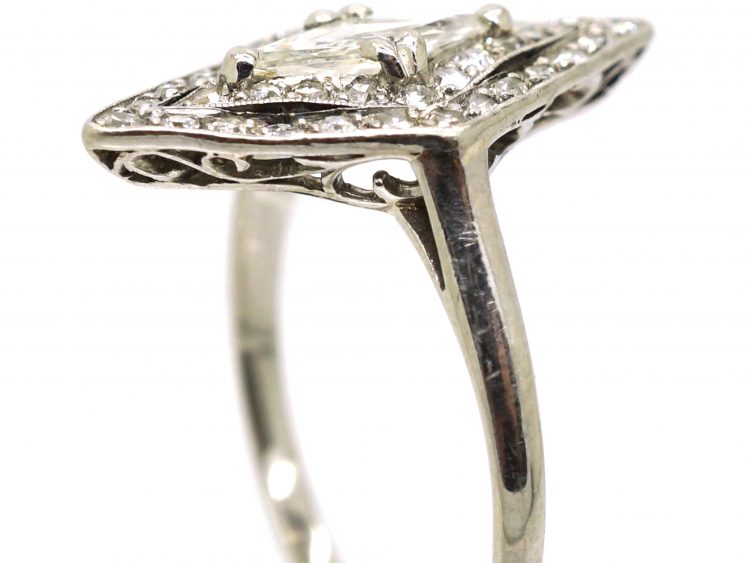 Art Deco Platinum & Diamond Marquise Ring