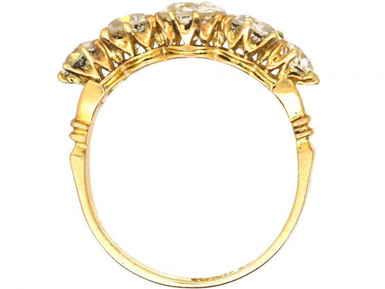 Edwardian 18ct Gold, Five Stone Diamond Ring