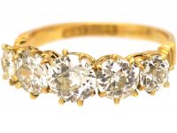 Edwardian 18ct Gold, Five Stone Diamond Ring
