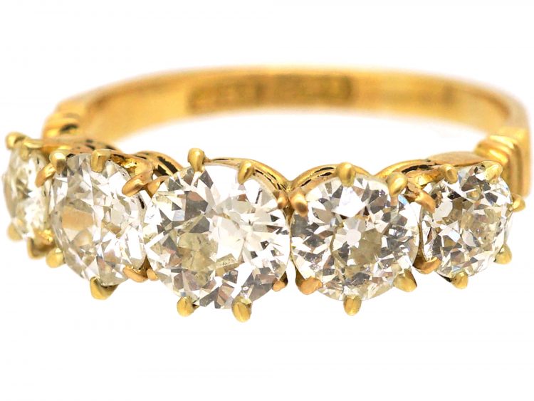 Edwardian 18ct Gold, Five Stone Diamond Ring
