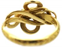 Victorian 18ct Gold Coily Snake Ring set with Diamonds