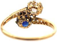 Early 20th Century 14ct Gold, Sapphire & Diamond Crossover Ring