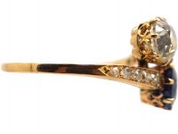 Early 20th Century 14ct Gold, Sapphire & Diamond Crossover Ring