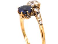 Early 20th Century 14ct Gold, Sapphire & Diamond Crossover Ring
