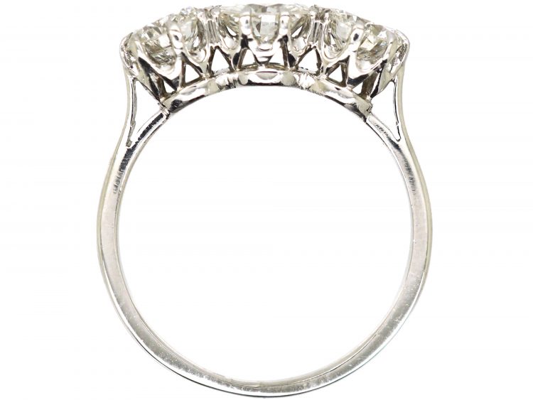 Mid 20th Century Platinum, Three Stone Diamond Ring