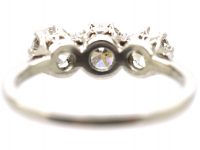 Mid 20th Century Platinum, Three Stone Diamond Ring