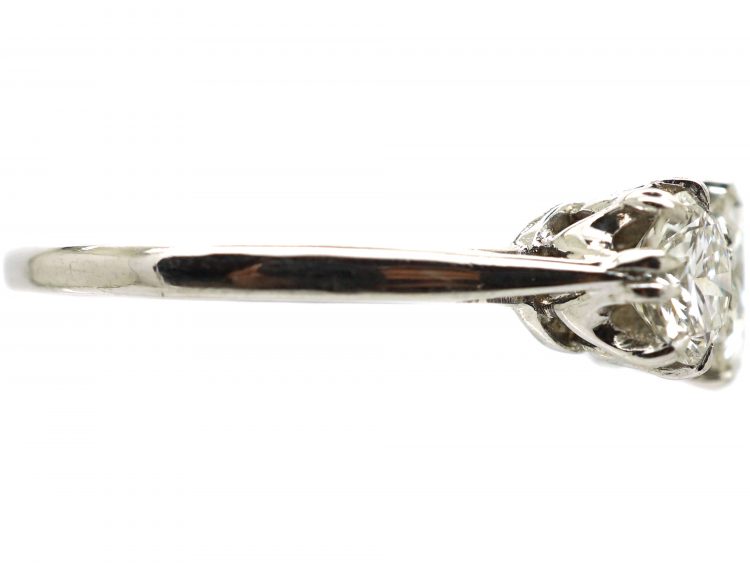 Mid 20th Century Platinum, Three Stone Diamond Ring