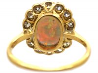 Edwardian 18ct Gold & Platinum, Opal & Diamond Cluster Ring