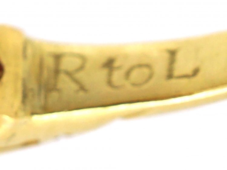 Victorian 18ct Gold Five Stone Ruby Ring with Diamond Points