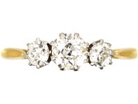 Edwardian 18ct Gold & Platinum, Three Stone Diamond Ring