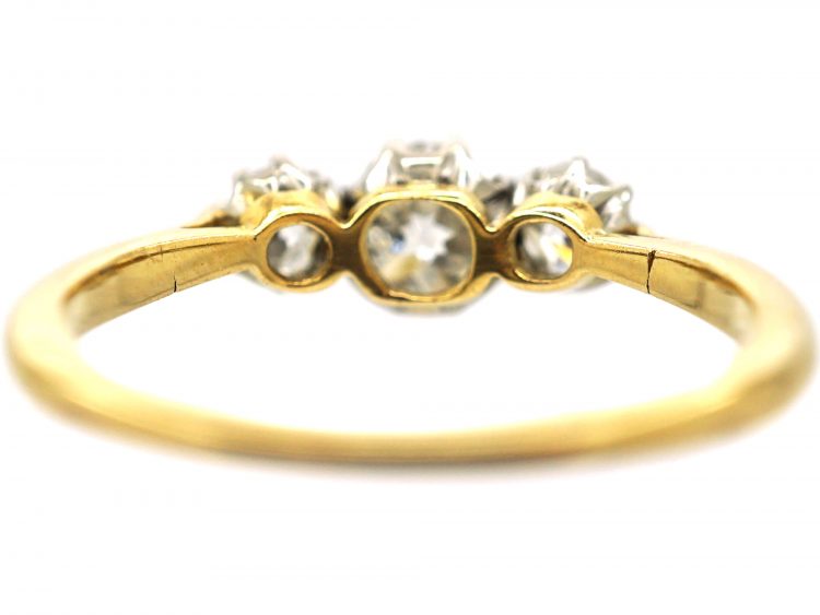 Edwardian 18ct Gold & Platinum, Three Stone Diamond Ring