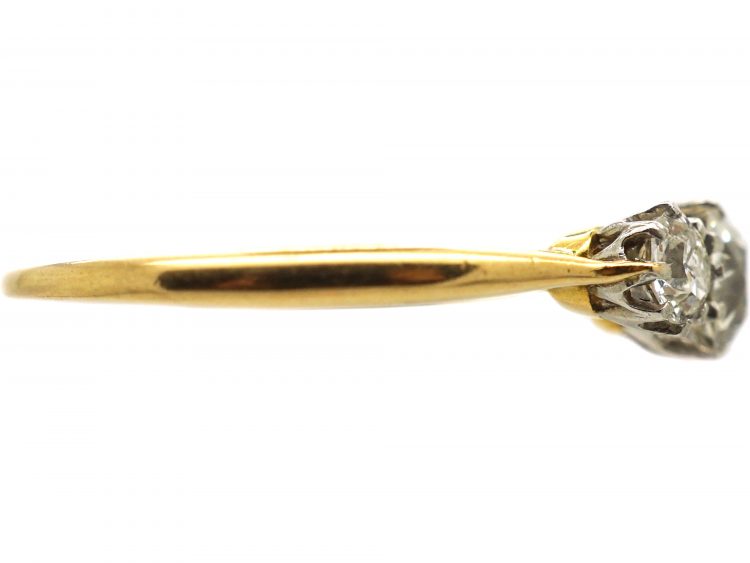 Edwardian 18ct Gold & Platinum, Three Stone Diamond Ring