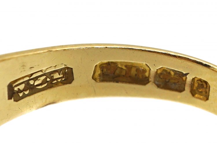 Victorian Three Stone Sapphire Ring with Diamonds In Between