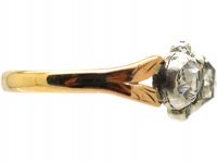 Georgian 9ct Gold, Three Stone Rose Diamond Ring with Rose Diamond Points
