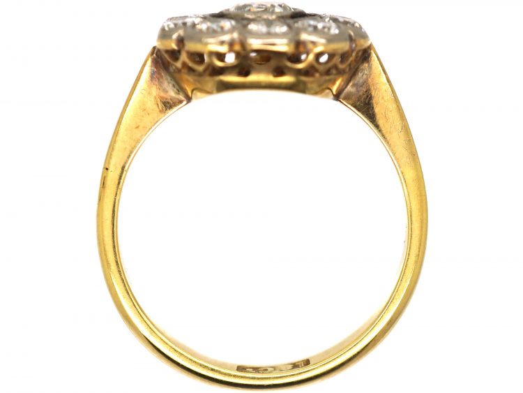 Edwardian 18ct Gold & Platinum, Diamond Cluster Ring