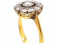 Edwardian 18ct Gold & Platinum, Diamond Cluster Ring
