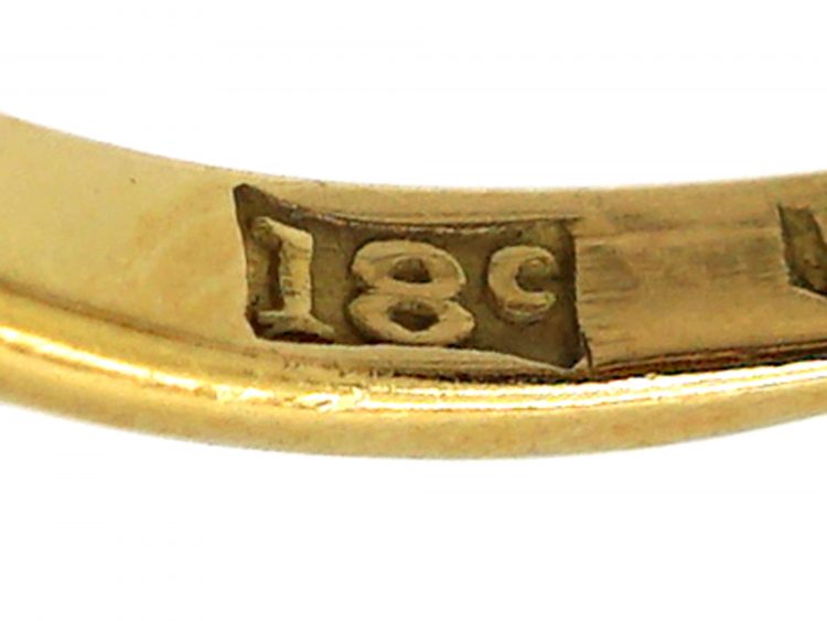 Edwardian 18ct Gold Three Stone Diamond Crossover Ring