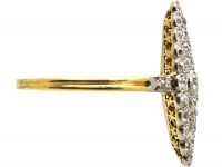 Edwardian 18ct Gold & Platinum Marquise Ring set with Diamonds