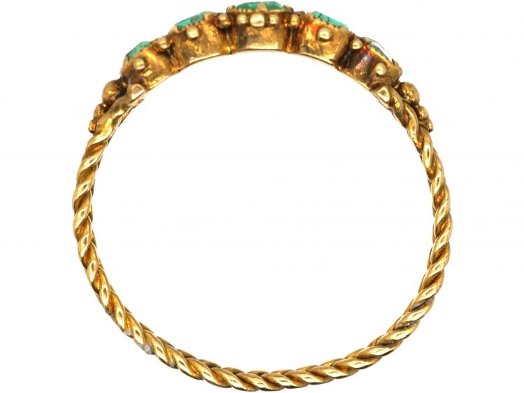 Regency 15ct Gold, Five Stone Emerald Ring