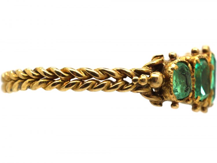 Regency 15ct Gold, Five Stone Emerald Ring
