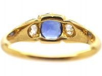 Victorian 18ct Gold, Sapphire & Diamond Three Stone Ring