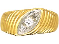 Retro 18ct Gold & Platinum, Diamond Ring by Mauboussin, Paris