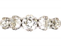 Edwardian Platinum, Five Stone Transition Cut Diamond Ring