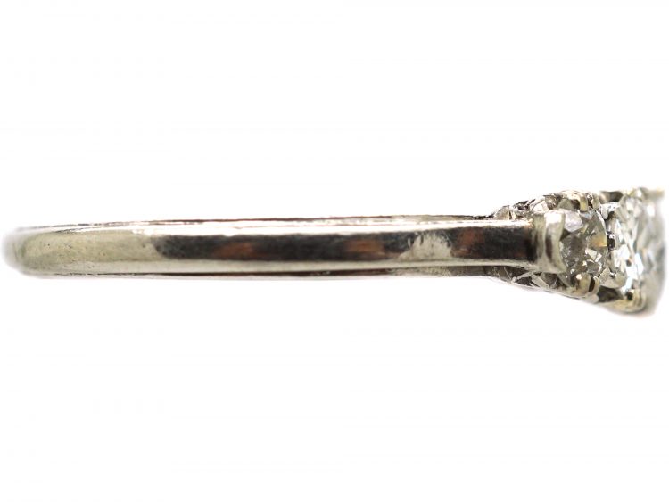 Edwardian Platinum, Five Stone Transition Cut Diamond Ring