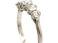 Edwardian Platinum, Five Stone Transition Cut Diamond Ring