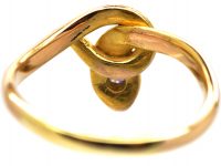 Edwardian 18ct Gold Snake Ring set with a Diamond in it's Head