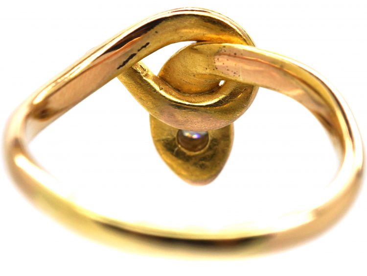 Edwardian 18ct Gold Snake Ring set with a Diamond in it's Head