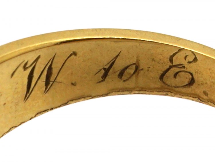 Edwardian 18ct Gold, Three Stone Diamond Gypsy Ring