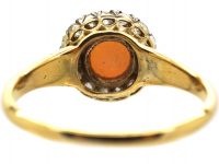 Edwardian 18ct Gold, Cabochon Opal & Diamond Ring