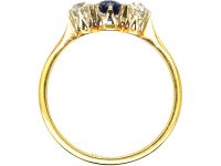Edwardian 18ct Gold, Sapphire & Diamond Three Stone Ring