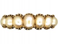 Georgian 15ct Gold Ring set with Natural Split Pearls